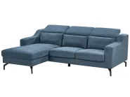Ecksofa 4-Sitzer GLOSLI Chenillegewebe Blau rechtsseitig_915427