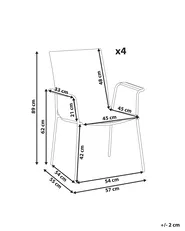 Gartenstuhl 4er Set CARAVINO Metall Hellbeige_1078253