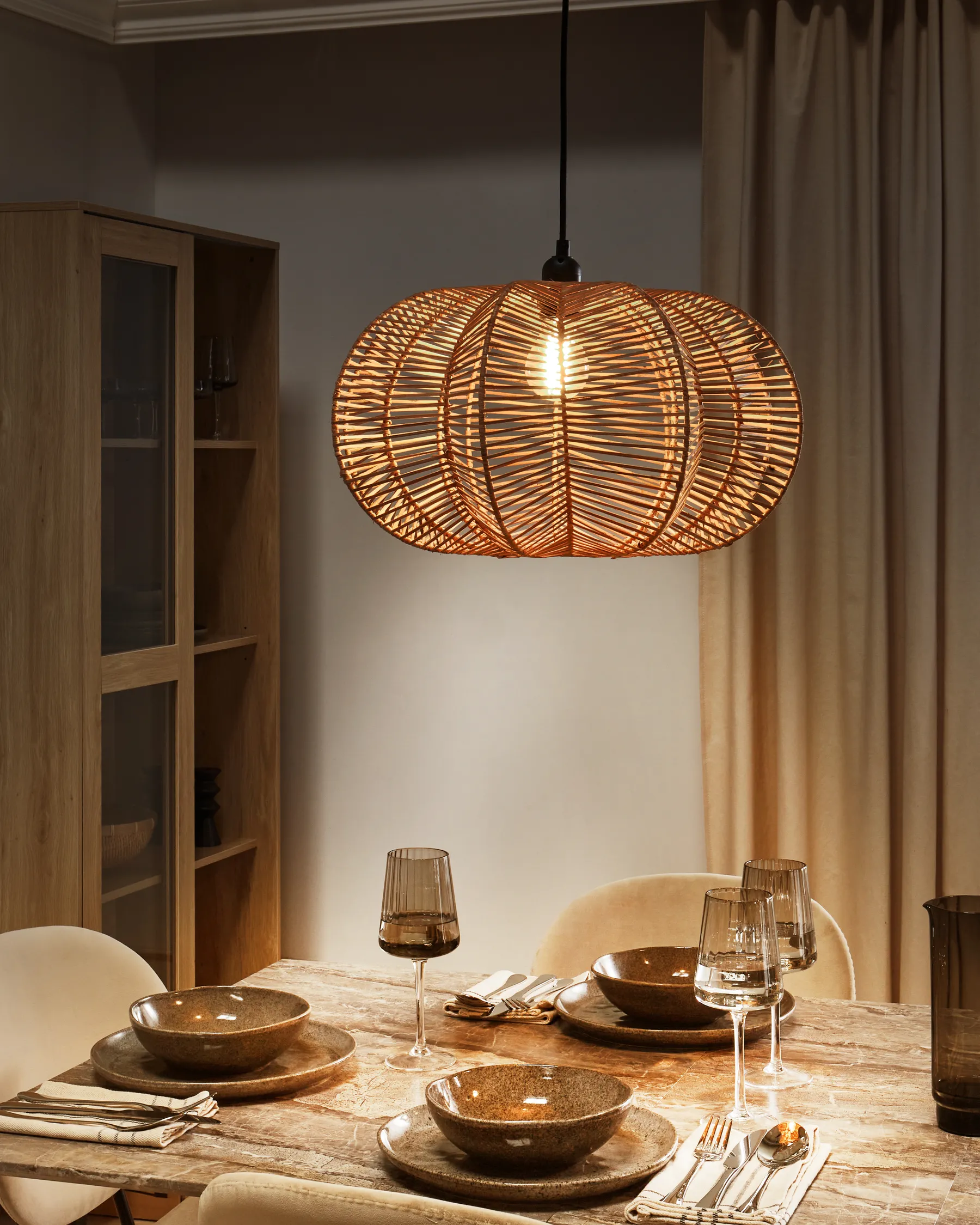 Hängeleuchte KIBI Rattan Naturfarben_913724