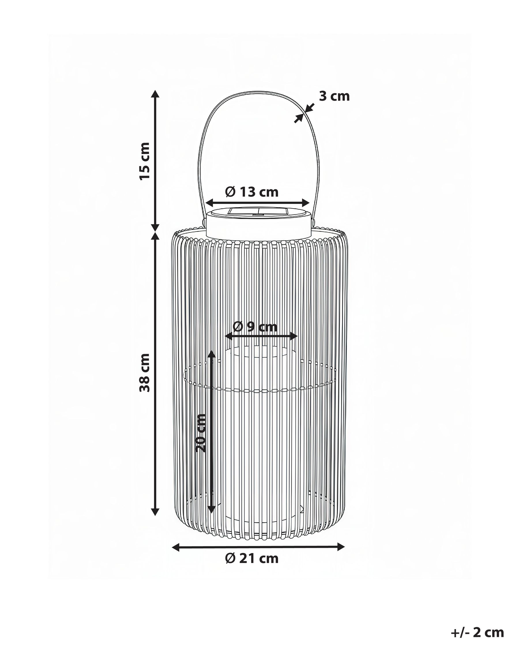 Solarbetriebene Laterne MACHILI 53 cm Schwarz_1045309