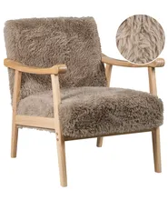Armchair LEKNES Faux Fur Taupe_1019278