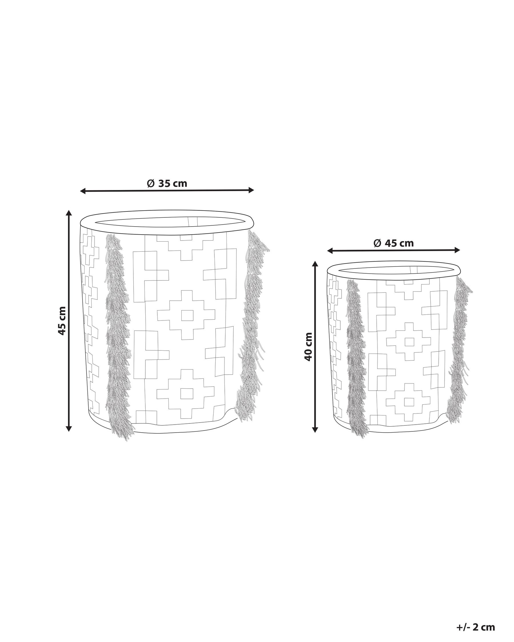 Set of 2 Baskets KALAI Cotton Grey_846379