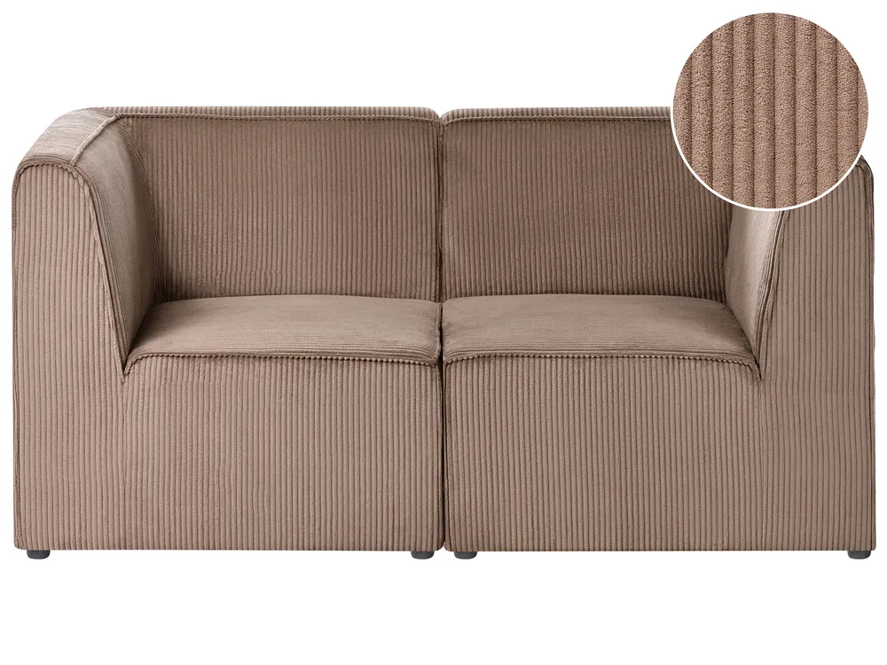 Modulsofa 2-Sitzer LEMVIG Cord Dunkelbeige