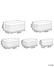 Set od 5 košara TALPE Bambusovo drvo Sivi_850126