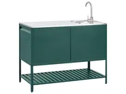 Outdoor-Küche 2er Set mit Spüle MAENZA Grün Metall_1045145