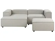 Modular Corner Sofa 2 Seater ARDAL with Ottoman Fabric Light Grey Right Hand_949564
