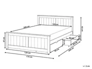 Bed with 2 Drawers SABRAN Pine Wood White 120 x 200 cm (EU Small Double)_1060888