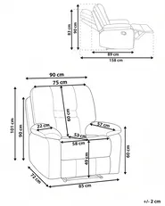 Fernsehsessel BERGEN mit Fußstütze Kunstleder Braun_816295