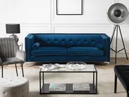 Sofa 3-Sitzer AVALDSENES Samtstoff Marineblau_751780