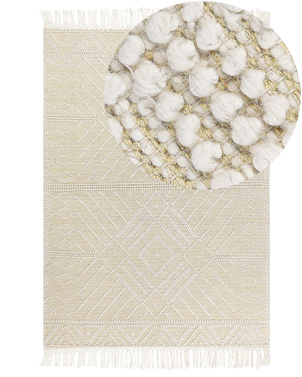 Rug MAVIKENT Beige 160 x 230 cm Wool