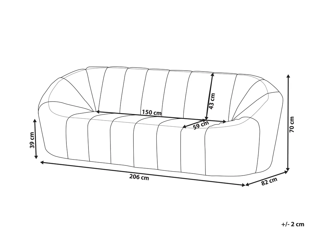 Sofa 3 Seater LOMMA Boucle White_818062