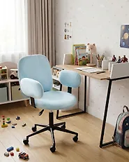 Schreibtischstuhl MORAGA Samtstoff Hellblau_1186181