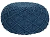 Pouf Makramee BERKANE Baumwolle Marineblau