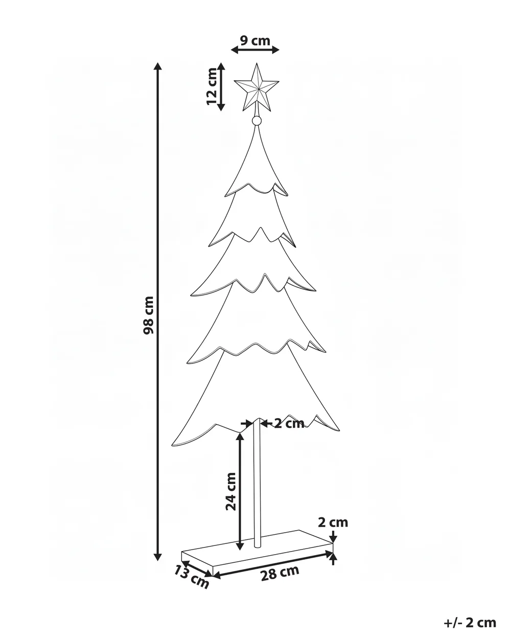 Christmas Decoration HANKO 98 cm Christmas Tree Gold_1170926