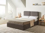 Bett mit Stauraum ARBOIS Chenillegewebe Taupe 140 x 200 cm_1023107