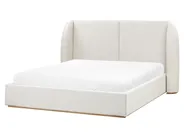 Bett mit Stauraum MONESTIER Stoff Cremeweiß 160 x 200 cm_972324