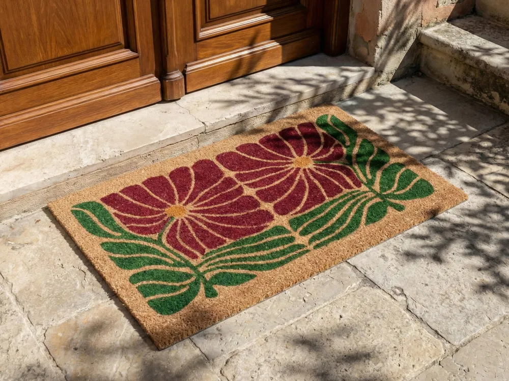 Fußmatte TANALIAN Bunt 50 x 80 cm Blume Kokosfasern