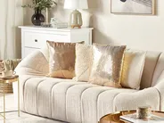 Dekokissen 2er Set ASTER 45 x 45 cm Gold Ohne Muster_770244