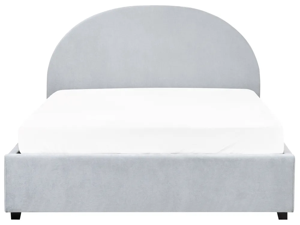 Bett mit Stauraum VAUCLUSE Chenillegewebe Hellblau 140 x 200 cm_968752