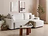 Eckschlafsofa ABACKA Cord Cremeweiß linksseitig
