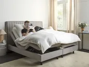 Bett verstellbar Stoff DUKE II 180 x 200 cm Hellgrau_910615