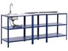 Outdoor-Küche 3er Set mit Spüle VILAMA Blau Metall