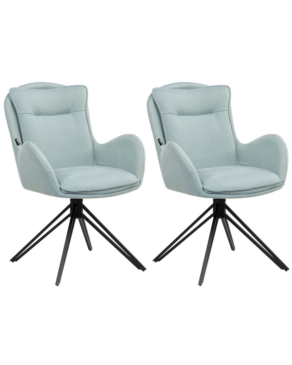 Esszimmerstuhl 2er Set drehbar AVELAR Stoff Hellblau