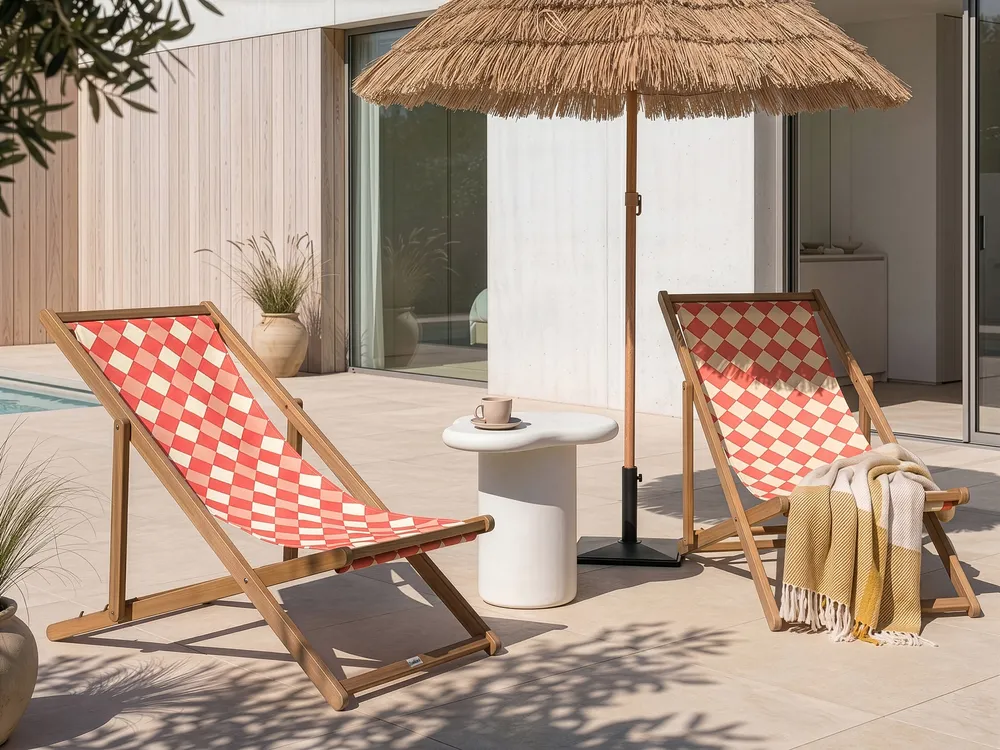 Ersatzstoff für Sonnenliege 2er Set ANZIO/AVELLINO 113 x 44 cm Rot