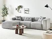 Ecksofa DOLVA Cord Hellgrau rechtsseitig_1174307