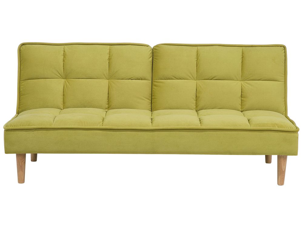 Sofa Bed 3 Seater SILJAN Fabric Olive Green