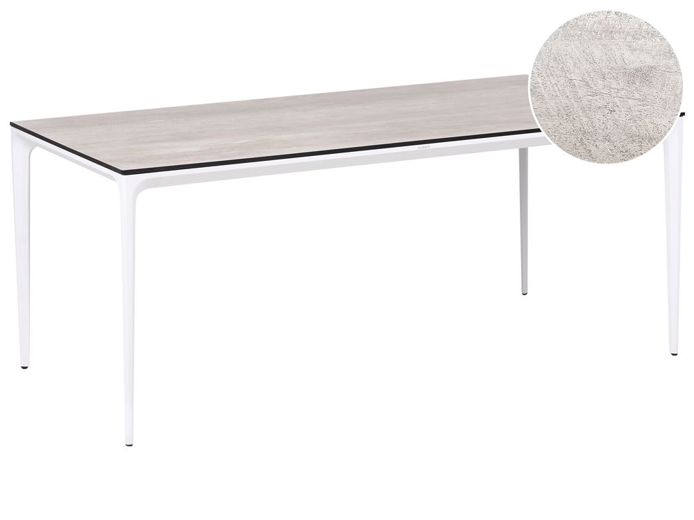 Gartentisch SOVARETO 180 cm 90 cm Holzoptik Hellgrau