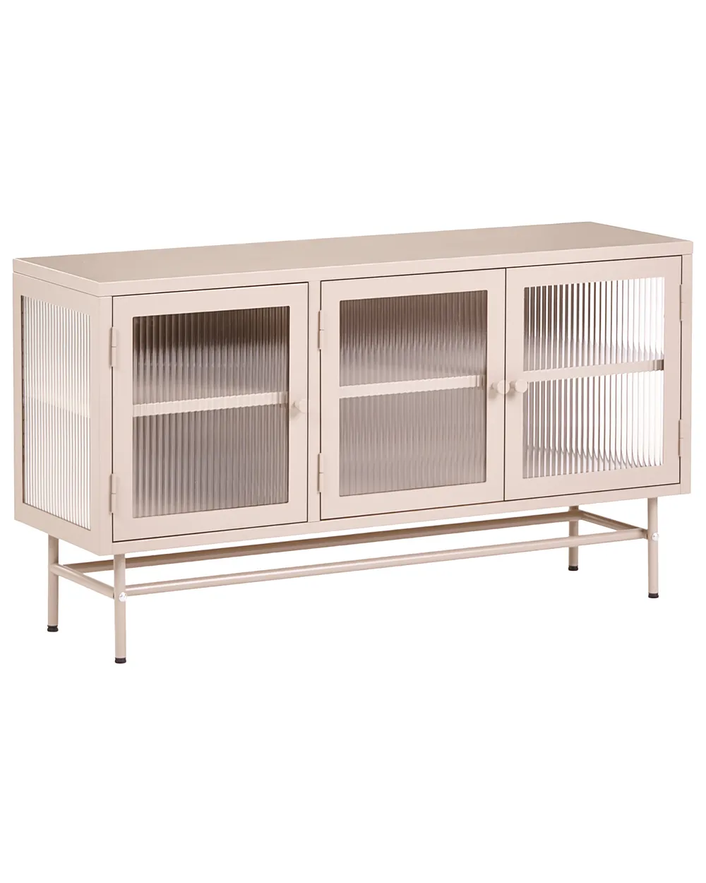 Sideboard mit Glastüren DEVON 115 cm Metall Beige
