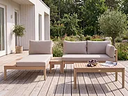 Garden Lounge Set with Table 3 Seater TALLA Acacia Wood Light Brown_1153652
