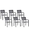 Gartenstuhl 6er Set VERNIO Schwarz