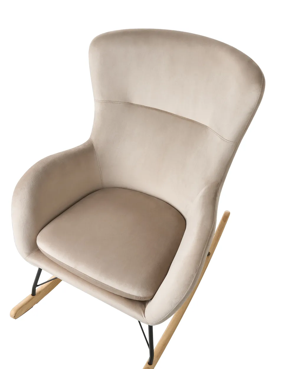 Schaukelsessel ELLAN Samtstoff Beige_822917