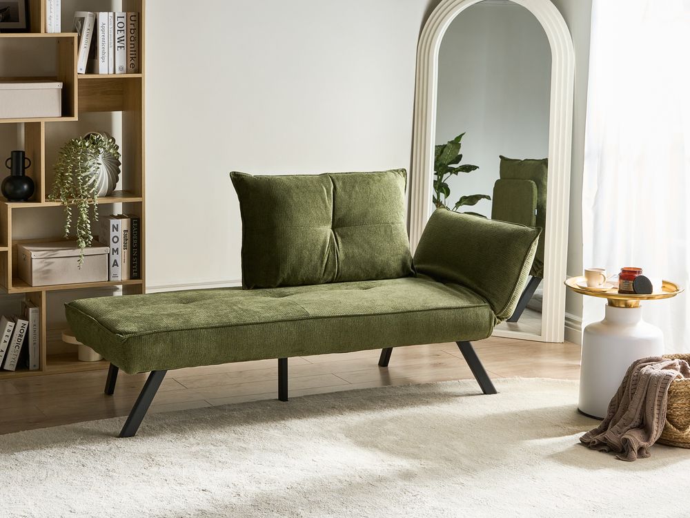 Rechtsseitige Chaiselongue ROCAMADOUR Stoff Grün