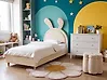 Kinderbett Kaninchen Samtstoff LALLIAS 90 x 200 cm Beige