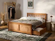 Bett mit 2 Schubladen OLENDON Kiefernholz Braun 120 x 200 cm_1068936