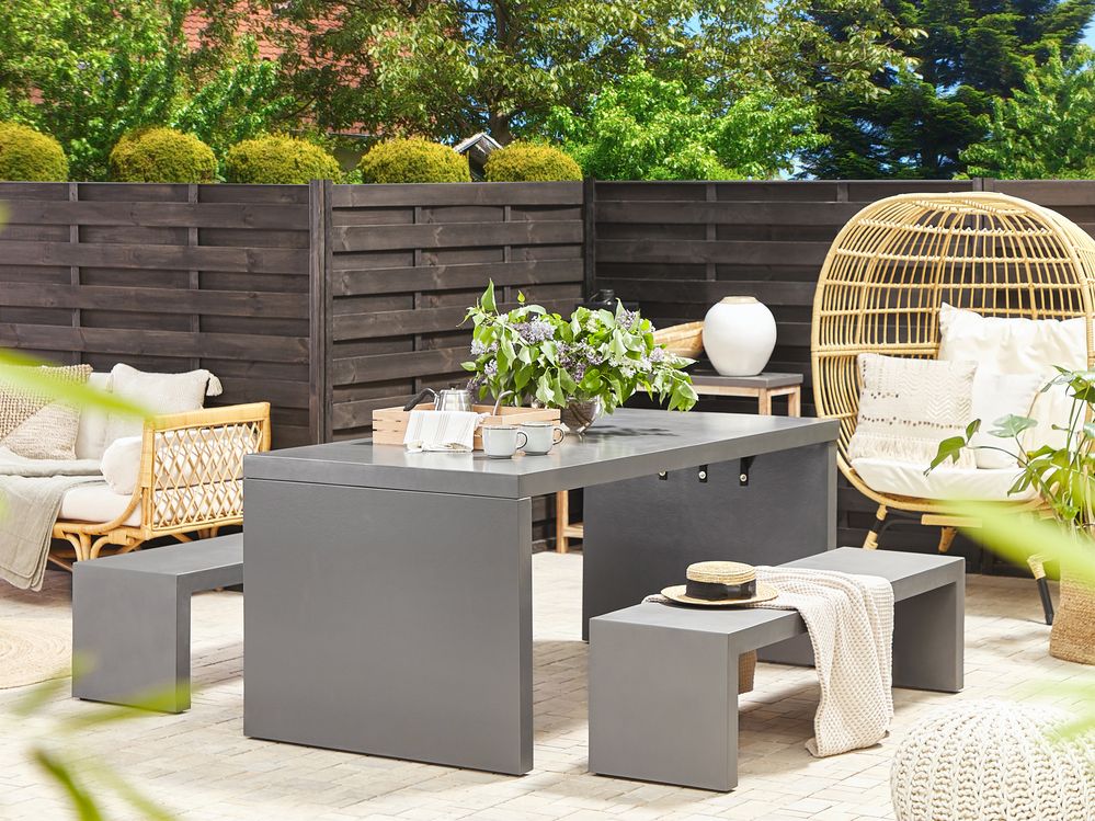Tuin eettafel TARANTO 180 cm 90 cm Beton Grijs