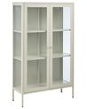 Vitrine mit Glastüren NASH 90 cm Metall Hellbeige