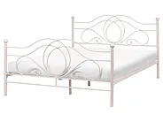 Bett mit Lattenrost Metall LYRA 160 x 200 cm Hellbeige_1162024