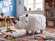 Dierenpoef WOOLLY Neushoorn Nepbont Wit_1188343