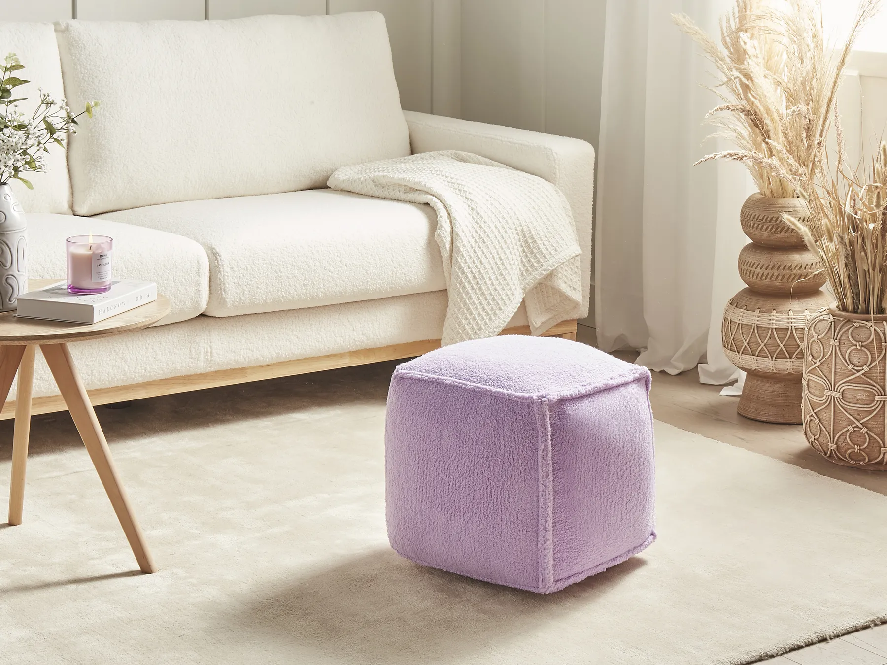 Pouf ALIPUR Bouclé Violett_935490
