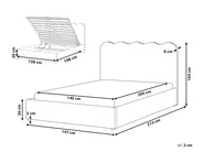 Bett mit Stauraum NANTERRE Bouclé Beige 140 x 200 cm_1019625