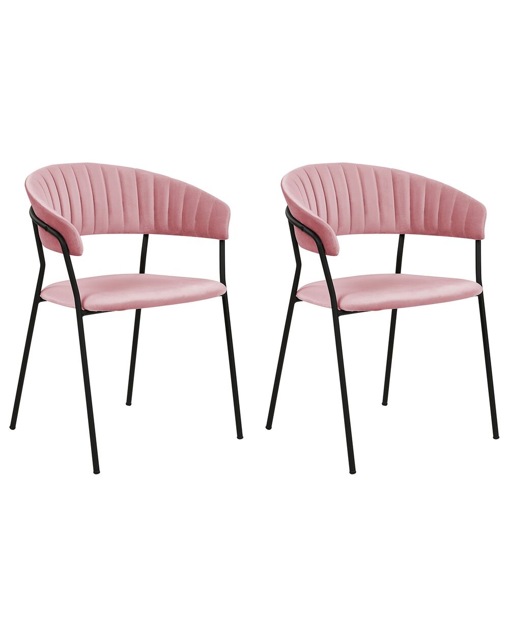 Set od 2 blagovaonske stolice MARIPOSA Samet Ružičasta