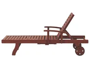 Sun Lounger with Cushion TOSCANA PREMIUM Reclining Acacia Wood Blue_1070426