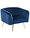 Sessel LACONIA Samtstoff Dunkelblau