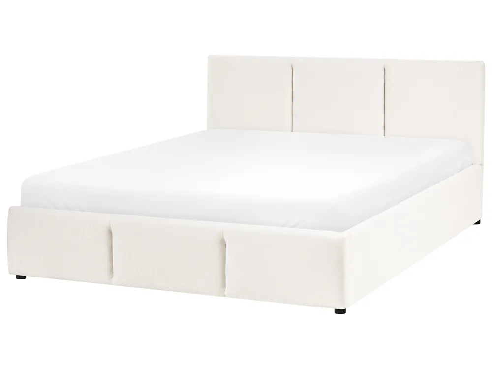 Ottoman Bed BOUSSE Fabric Off-White 140 x 200 cm (EU Double)_1074738