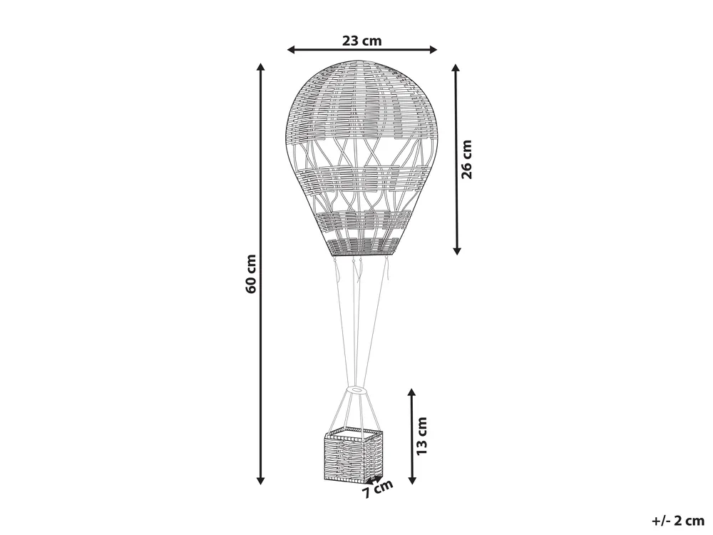 Wandobjekt Ballon BEMBA Rattan 60 cm Naturfarben_838429