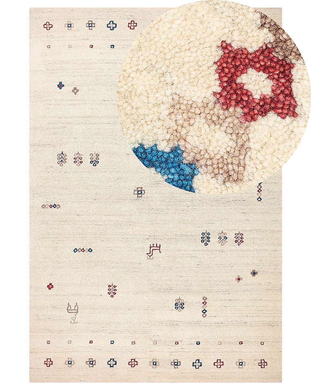 Rug SULUCA Beige 200 x 300 cm Gabbeh Wool